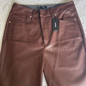 Express ‘90s slim super high rise faux leather slim pants